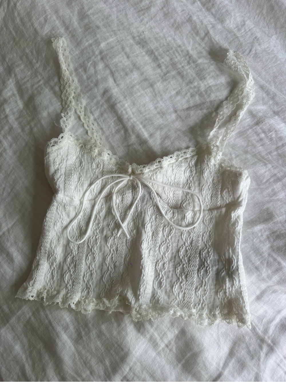 Edikted White Lace Tank Top